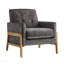 Fauteuil d'appoint capitonné à dossier - Charbon-130126170