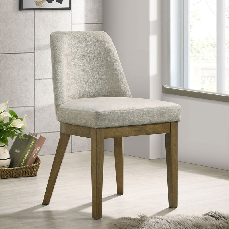 Ensemble de 2 chaises d'appoint rembourrées brun clair clair