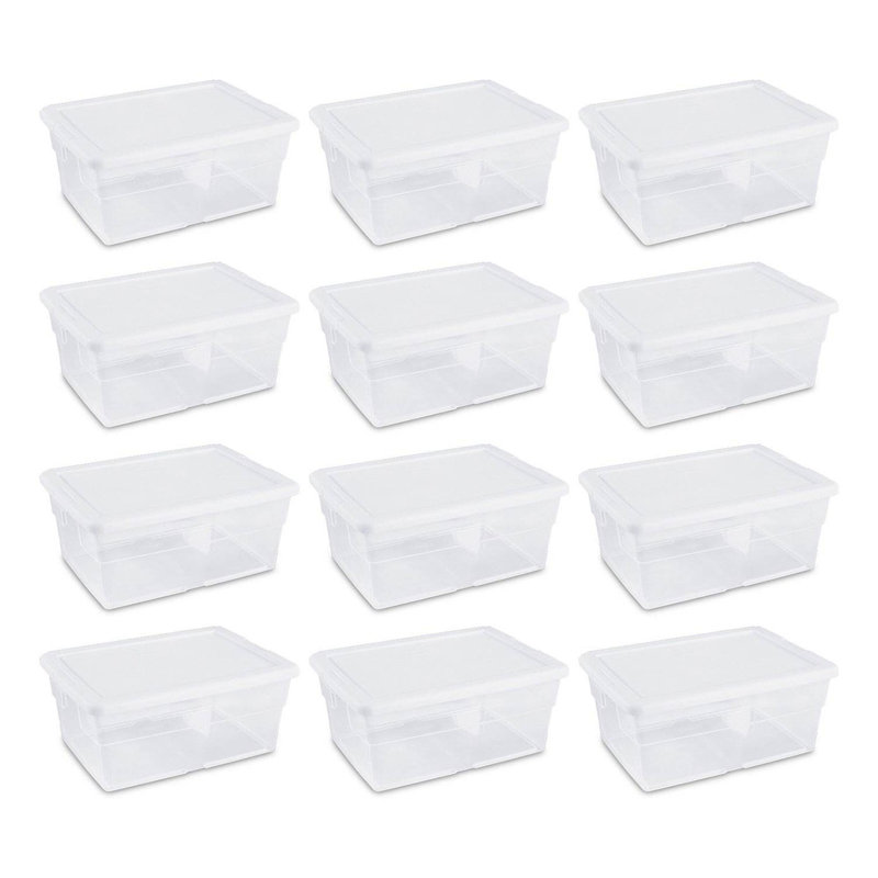 Sterilite 6 Qt Clear Storage Tote & 16 Qt Clear Storage Tote