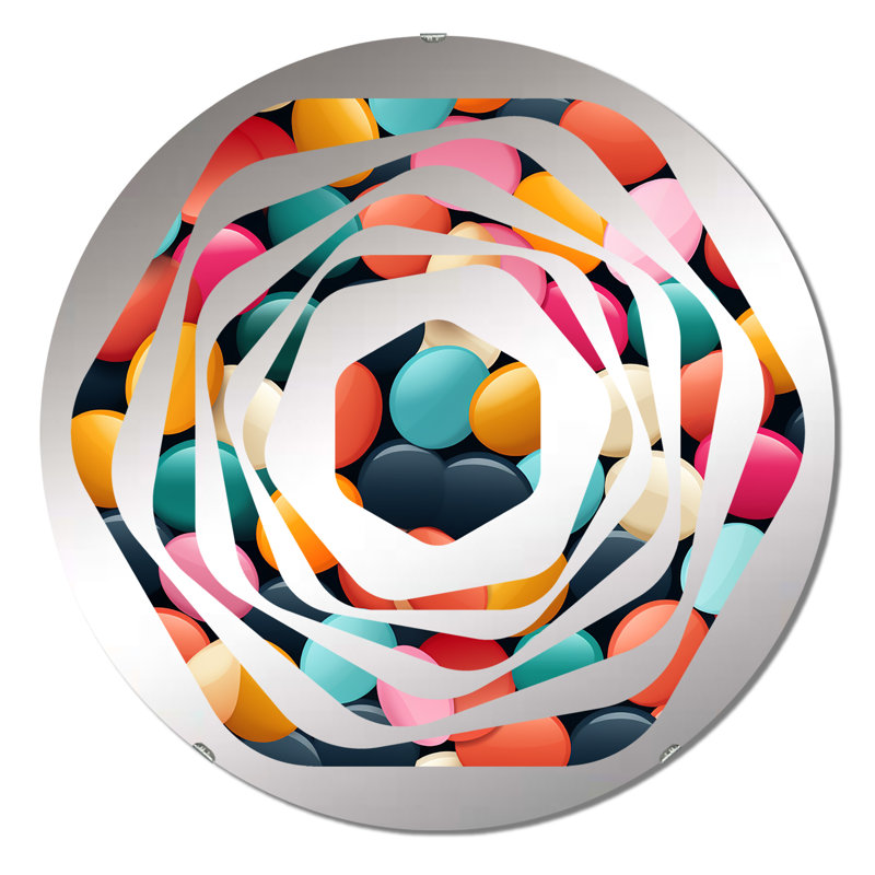 Popart Candy Crush Delight - Miroir décoratif Amorphe, 23,6 po x 23,6 po