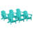Set Of 6 Folding Adirondack Chairs, Firepit Chairs, Cup Holder, All-Weather HDPE-1499868926