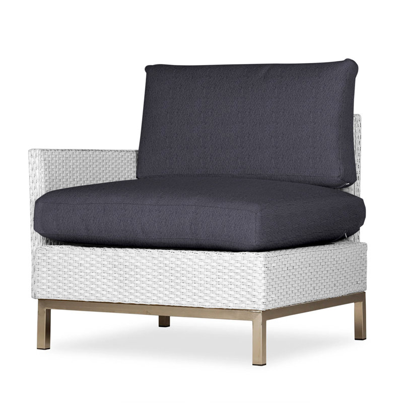 Elements Outdoor One Arm Lounge Chair, Cottage Pepper, White