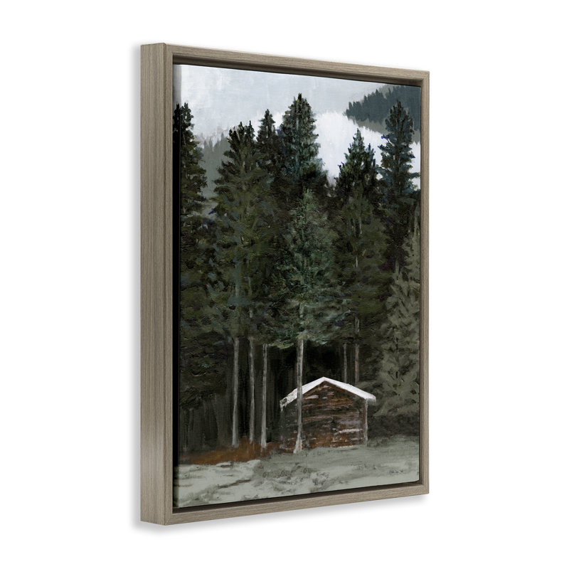 «Log Cabin Forest Thicket Floater», art mural sur toile par Stellar Design Studio, H 31 po x l 25 po