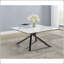 Table basse en pierre frittée avec base en verre trempé, finition blanc mirage pour un luxe raffiné et une durabilité accrue.