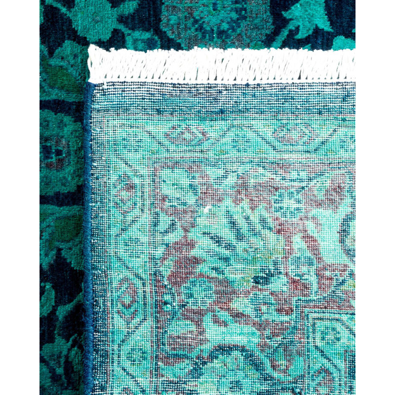 Tapis bleu marine noué à la main de conception unique Holsworth