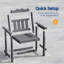 7-Piece HIPS Outdoor Dining Set with Umbrella Hole, All-Weather Patio Table and 6 Chairs for Yard Poolside-2065976468