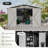 Campcraft Outdoor Storage Shed 10×14 FT With 3 Lockable Doors,Utility Tool Shed Metal Storage Garden Sheds Frame And 4 Vents,For Backyard,Patio,Lawn-111990491