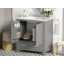 Meuble-lavabo gris de 30 po avec lavabo simple, meuble-lavabo sous-comptoir, armoire de rangement avec 2 portes et un tiroir, fermeture en douceur, rangement multifonctionnel, structure en bois massif
