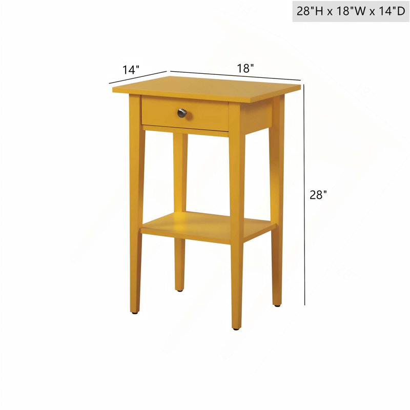 Table de chevet contemporaine en bois avec tiroir et tablette pour une organisation de chevet sans effort et une utilisation quotidienne durable