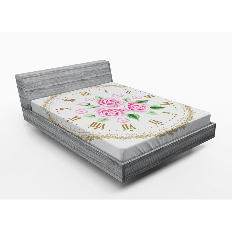 Microfiber Floral Fitted Sheet, Full Fitted Sheet