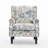 Duward Plants Blue Floral Upholstered Wingback Accent Chair with Nailhead Trim-1037287654
