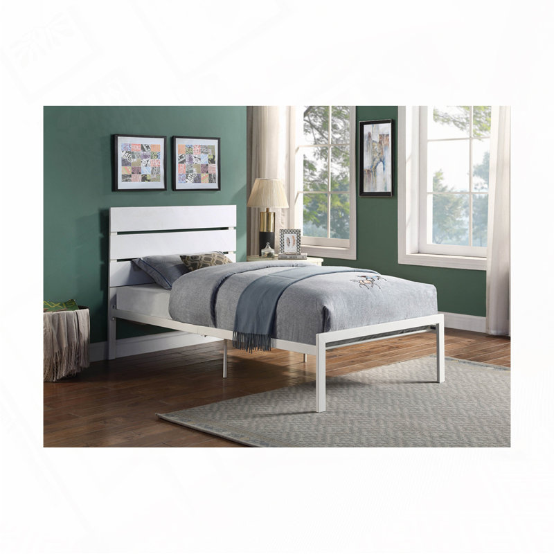 Metal Frame Bed, White, Queen