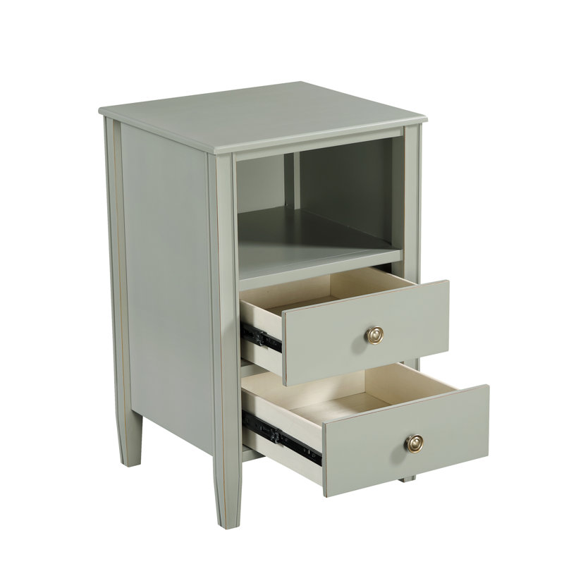 2-Drawer Storage Nightstand