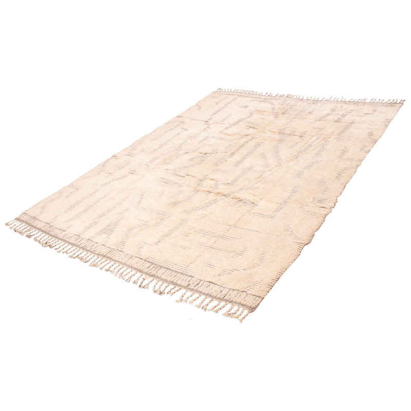 Tapis unique en laine crème nouvel âge 8 pi 10 po x 12 pi 1 po Grogan