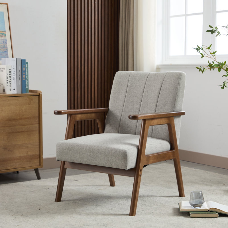 Fauteuil de 25,6 po Chisara, Lin gris clair Irma