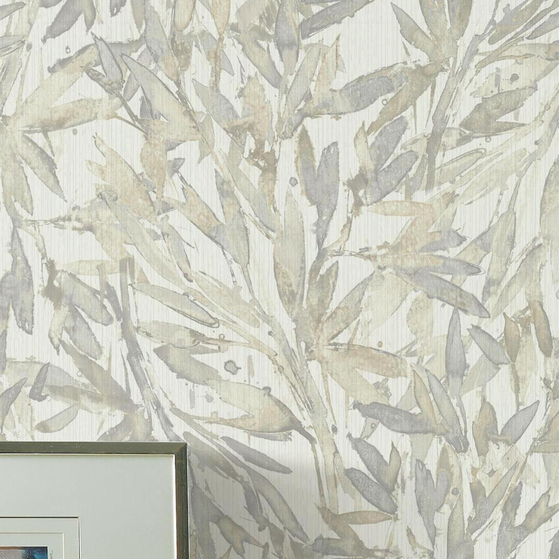 Rouleau de papier peint L 33 pi x l 21 po Rainforest, Crème / gris