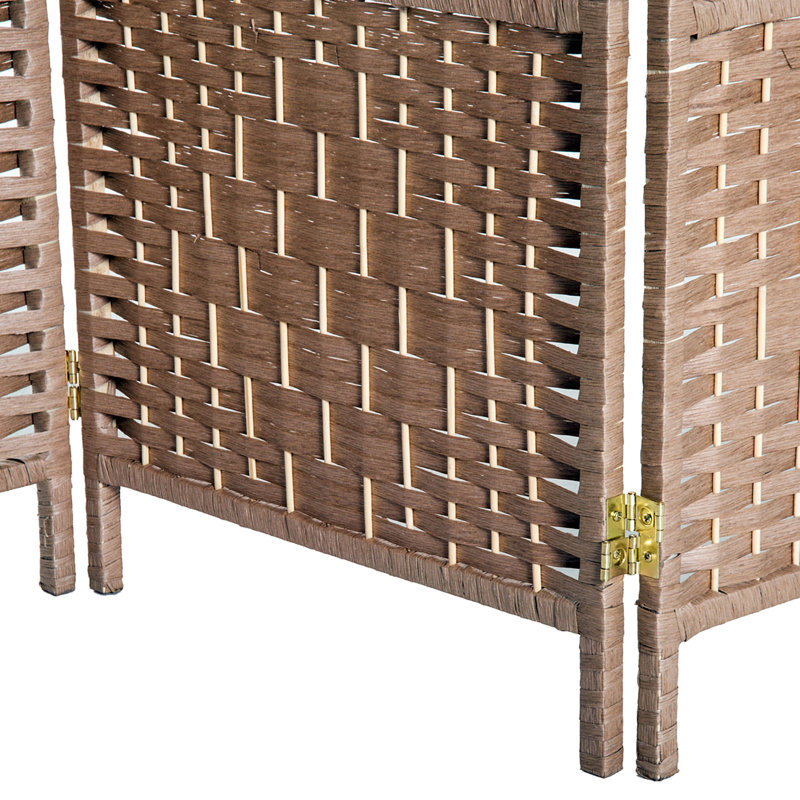 Écran d'intimité de 6 pi de hauteur - tissage naturel. Tissage artistique pour un look chic. 3 panneaux pliables et portatifs. Idéal petits appartements. Paravent pratique à charnière. Avec rehausse l'élégance. Charnière.