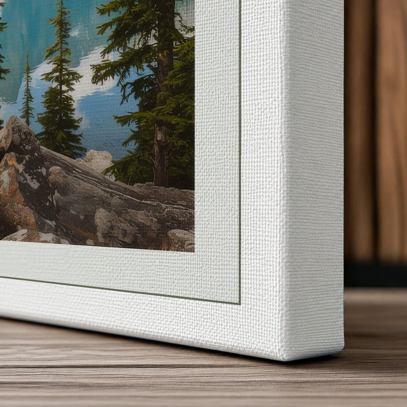 Alpine Lake Wilderness Scandinavian - Wrapped Canvas, 30x20 - 76.2 x 50.8 cm, White Border