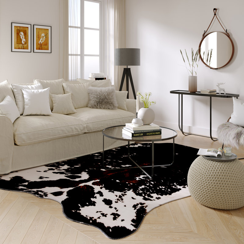 Emilia Flatweave Black/White Rug, Novelty 150 x 190cm