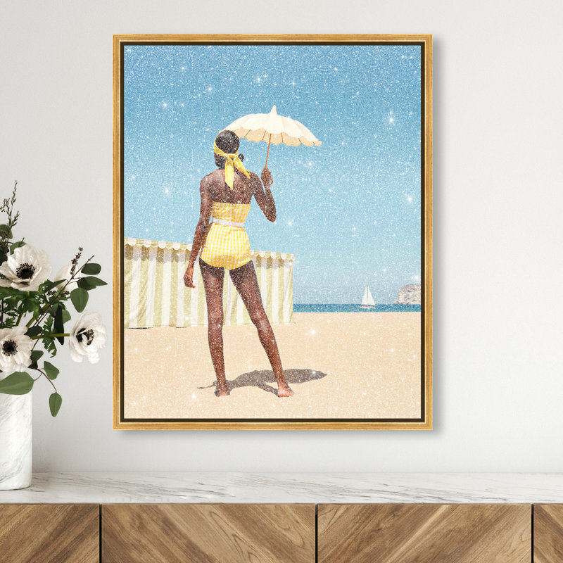 Cabana Muse III Canvas Fashion Print by Oliver Gal, Black Frame, 16 x 20, 37"H x 46"W, Silver Floater Frame