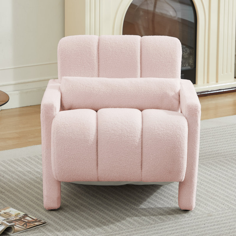 Jakeim 28‘’ Upholstered Accent Chair with Arm, Pink