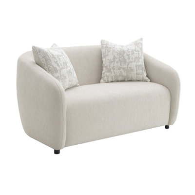 Causeuse en lin beige avec 3 coussins Étienne