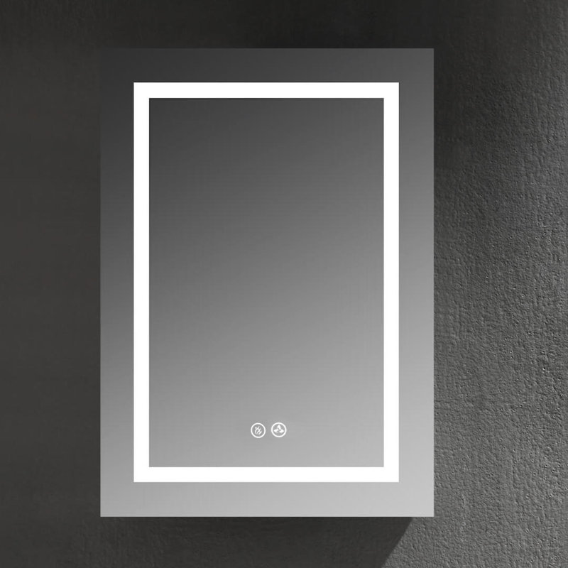 Recessed or Surface Mount Frameless LED Bathroom Medicine Cabinet with 3 Adjustable Shelves and LED Lighting, Left