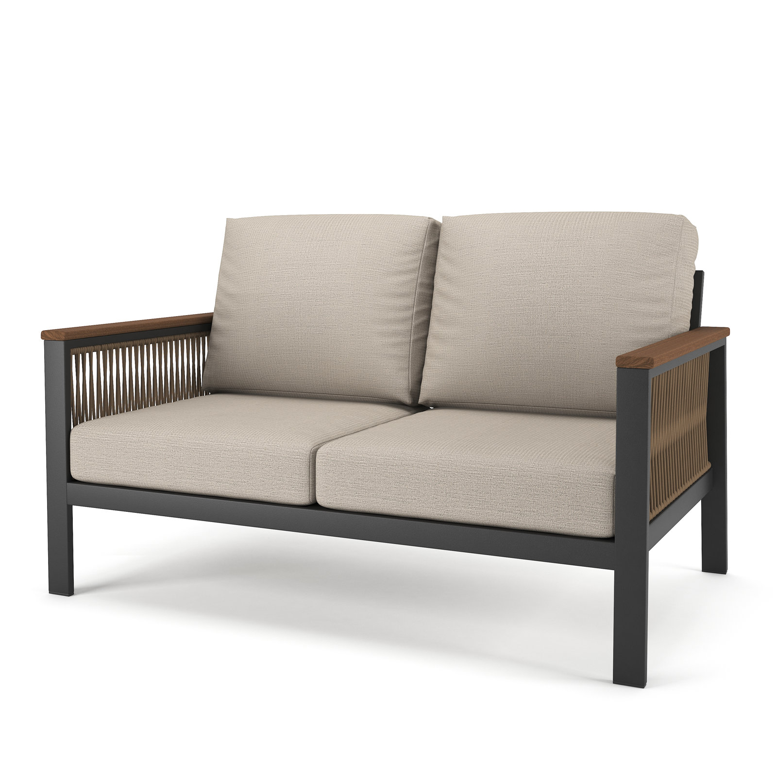 Townsend 55" Sunbrella® Patio Loveseat, Canvas Granite Sunbrella® Canvas, Gray/Gray