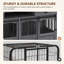Meuble télé avec cage double pour chien de 183 cm (72 pouces) et rangement, style ferme, pour chien.-2133481955