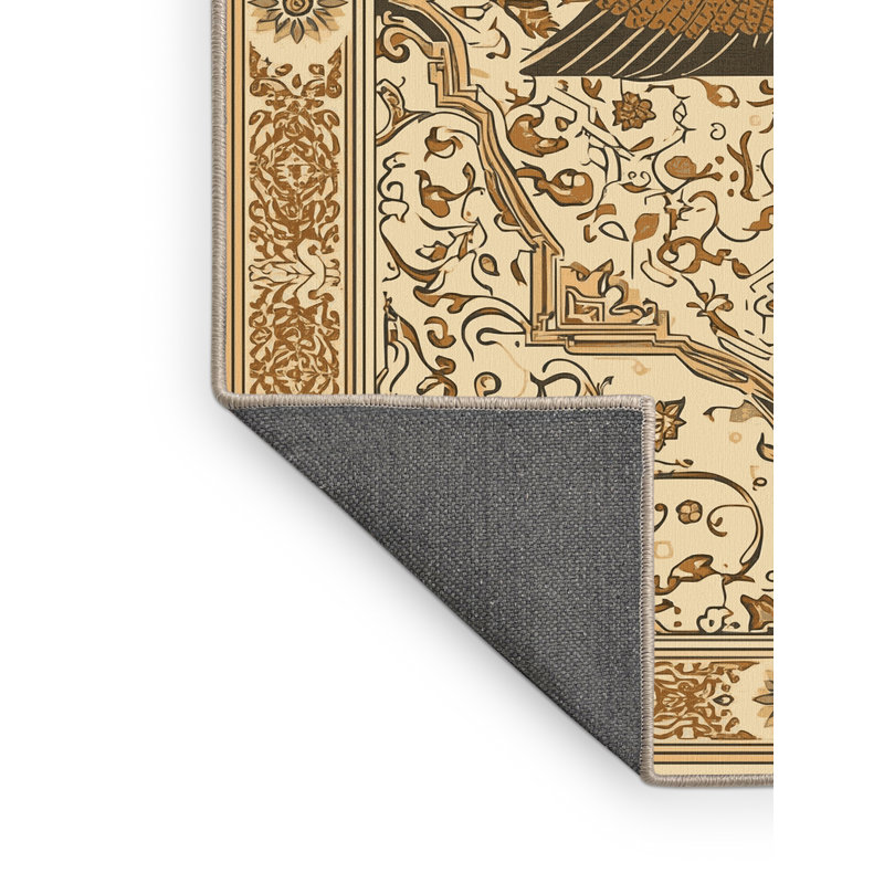 Tapis oriental moelleux doux et moelleux en beige, 5 x 7