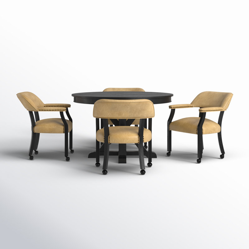 Ensemble repas pour 4 personnes Resendez, Noir / brun