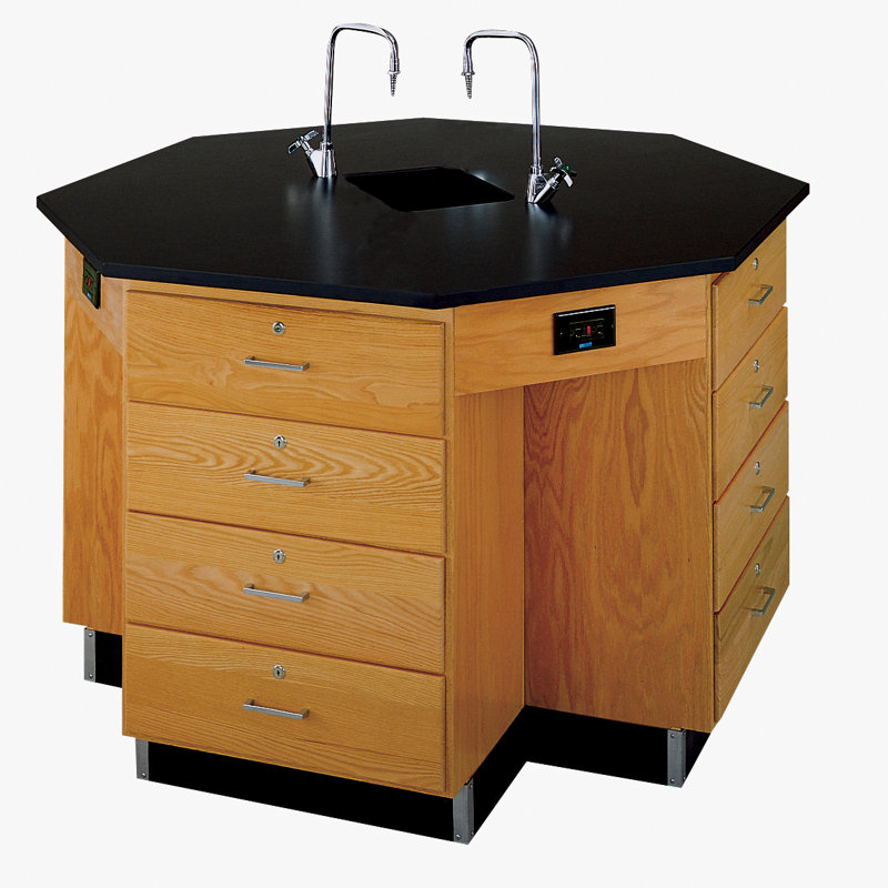 Bureau de travail octogonal pour salle de classe diversifiée Kinetic School 56 po x 56 po, H 36 po x L 56 po x l 54 po