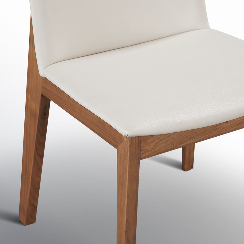 Chaise en cuir Anrey, Similicuir crème, Brun