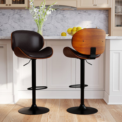Tabouret de bar pivotant en polyuréthane ajustable Mid-Century