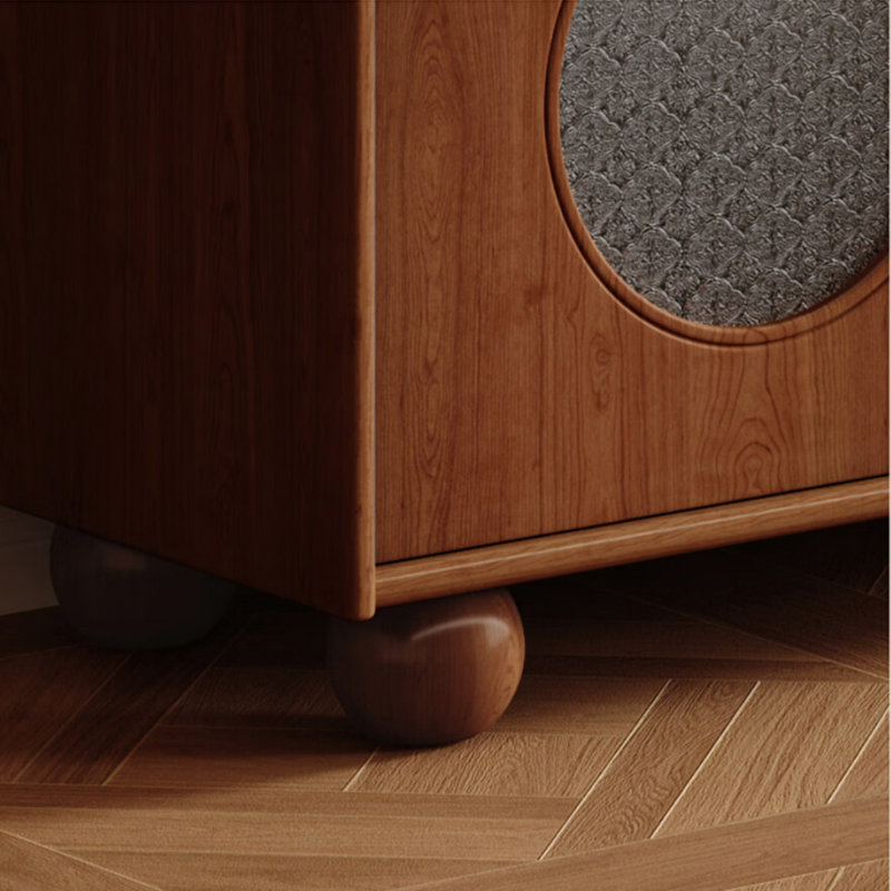 Meuble télé simple au design rétro, Brun