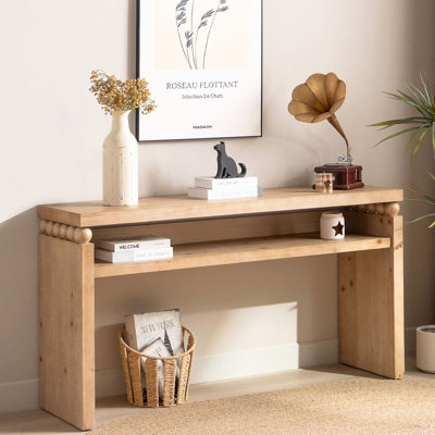Console 59 po, table de vestibule étroite, table de canapé en bois, table de couloir avec rangement