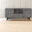 Buffet durable en bois d'acacia gris, buffet moderne avec rangement multifonctionnel