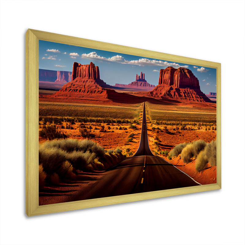 Monument Monument Navajo Spirit - paysages, impressions d'art mural, H 30 po x l 40 po x P 1,5 po, Cadre photo doré simple
