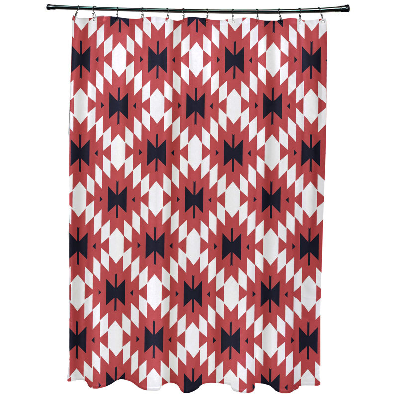 Musser Geometric Shower Curtain, Coral