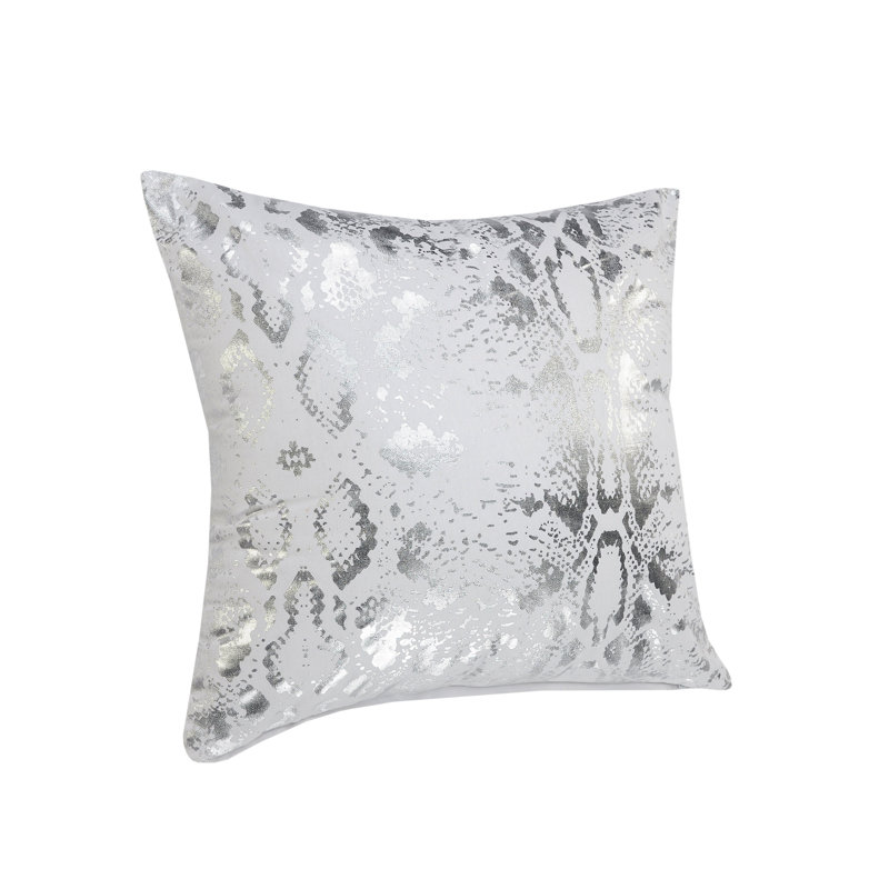 Square Animal Print Cotton Throw Pillow Cover, White, Pillow Cover Only - No Insert