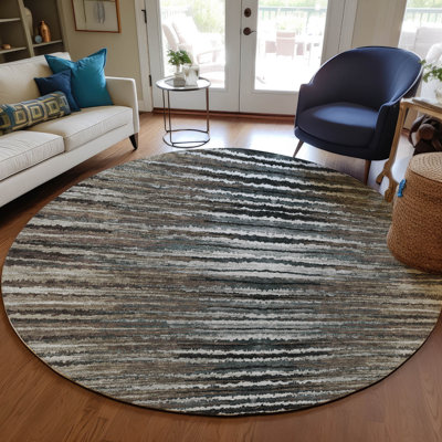 Alfonzo Washable Striped Indoor / Outdoor Rug
