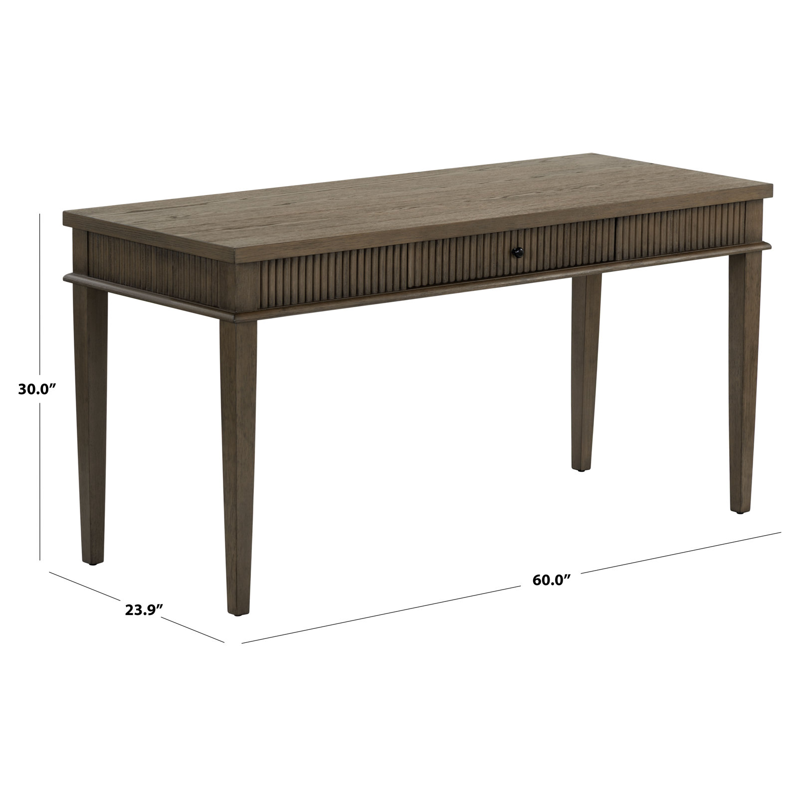 Haden 60" Writing Desk, Dark Brown Oak