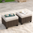 Devany Wicker Outdoor Ottoman with Cushions