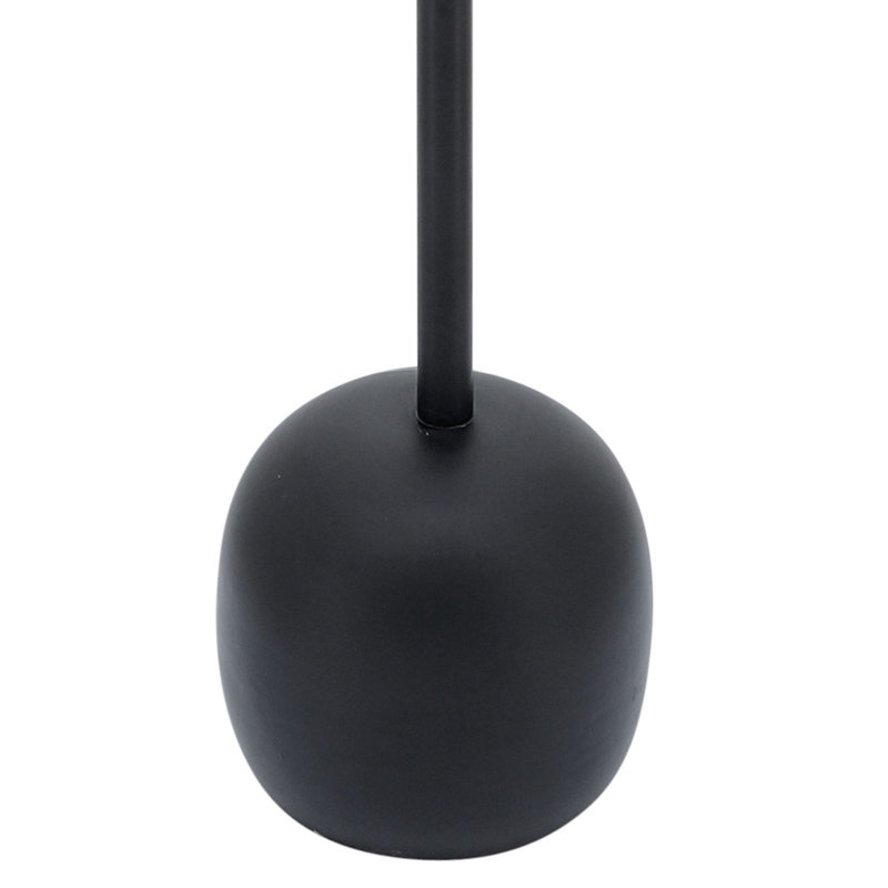 Modern Metal 25"H Drink Table in Black Finish with Round Top Accent Table
