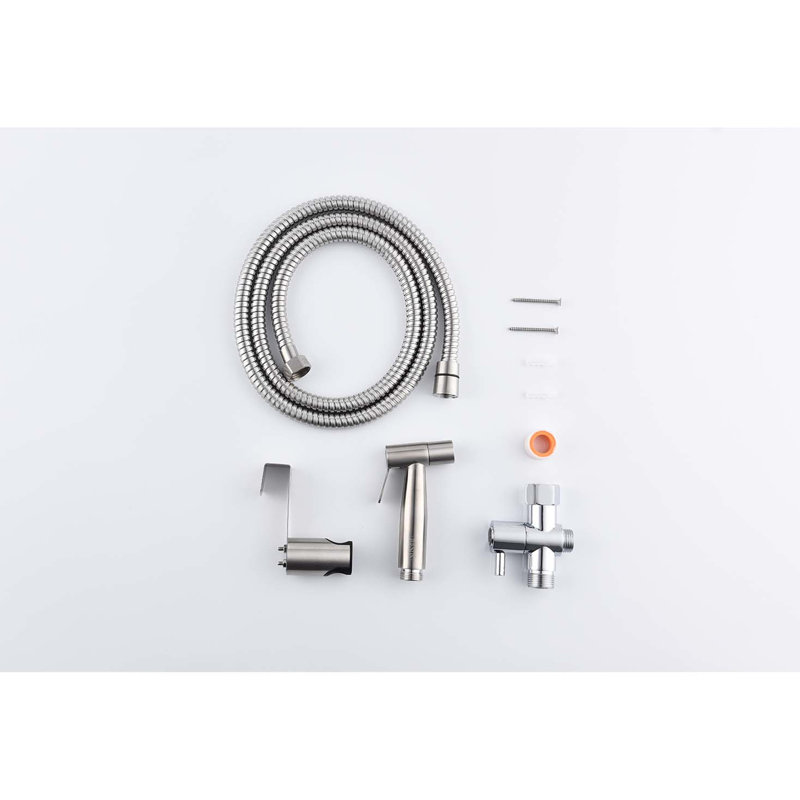 Bathroom Toilet Bidet Handheld - Silver Metal, Two Spray Modes, Jet And Gentle Spray, Hygiene Plus Rust Patterns, Finish For