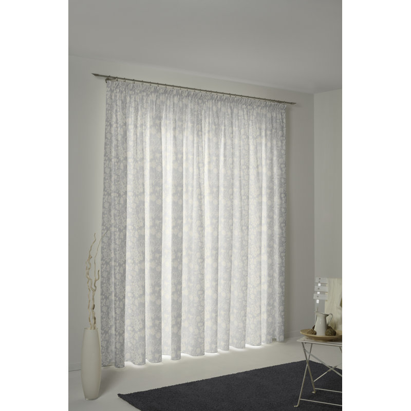 Micheal Pinch Pleat Opaque Single Curtain, Light grey, 245cm Width x 145cm Drop
