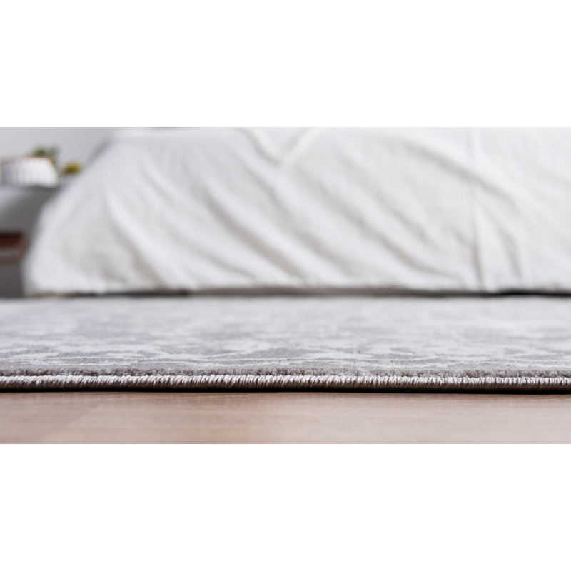 Folkeste Oriental Area Rug, Round 5', Gray