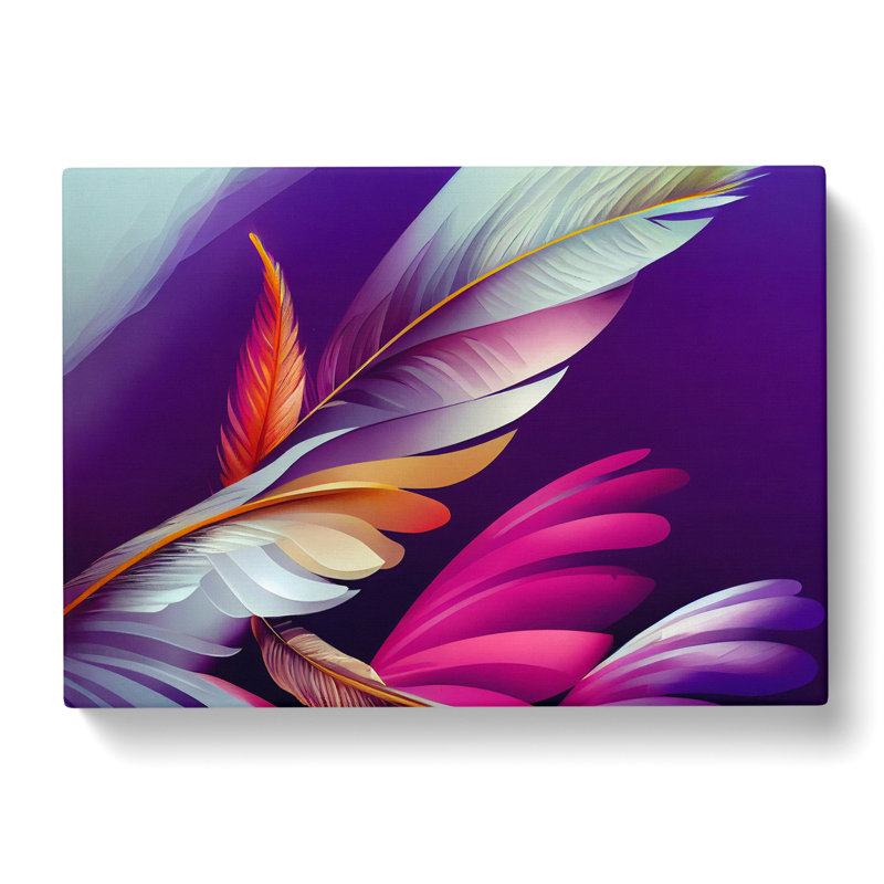 Lush Bird Feathers - Wrapped Canvas Print, 35cm H x 50cm W x 3cm D