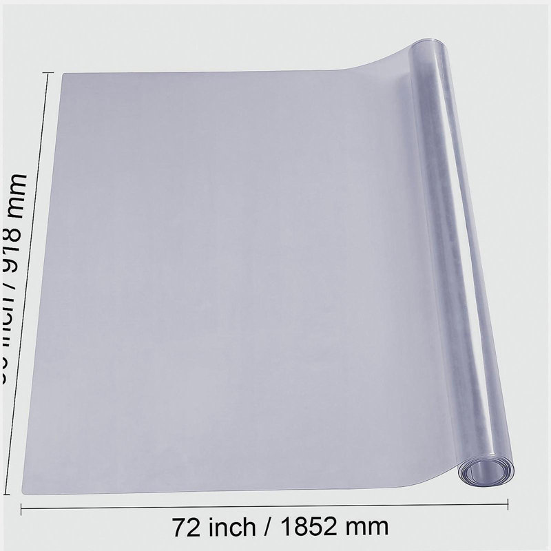 Housse de protection pour table transparente, housse de table 36 po x 72 po, nappe en plastique PVC de 1,5 mm d'épaisseur, protection de bureau imperméable pour bureau, table basse, table de salle à manger
