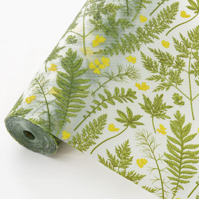 Shelf Liner Drawer Liners, Fern Botanical Shelf Liners for Kitchen Cabinets, Non-Adhesive Cabinet Liner, EVA Waterproof Non-Slip Refrigerator Liners for Kitchen Drawers（11.8" W x 118" L）